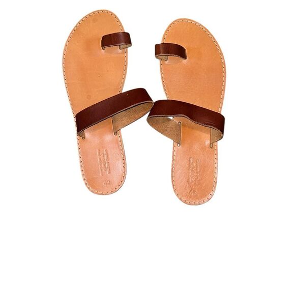 Nikola Brown Leather Sandals Size 42 - Picture 1 of 6